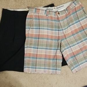Tommy Bahama shorts one plaid and other black